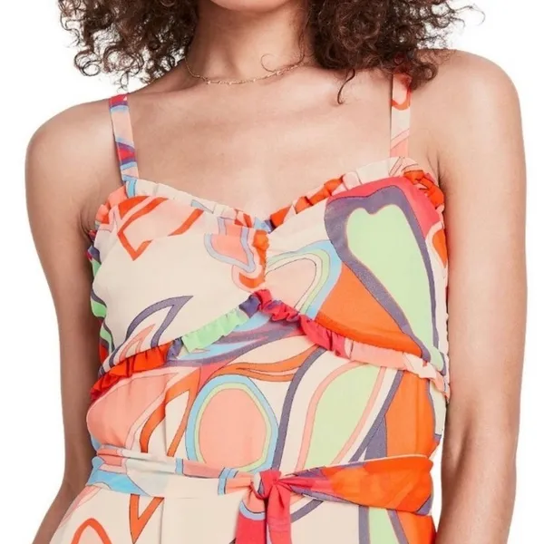 NEW Alexis x Target Limited Edition Multi Floral Vibrant Tiered Maxi Dress XXS - Image 3