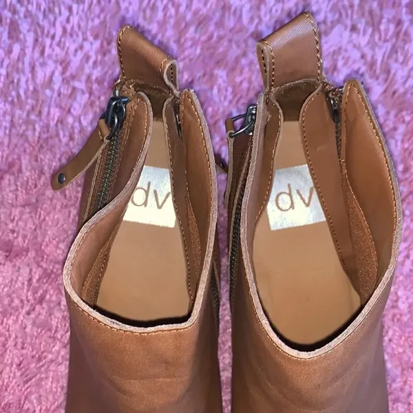 Dolce Vita Zip-Up Leather Booties Brown Size 10 - Image 5