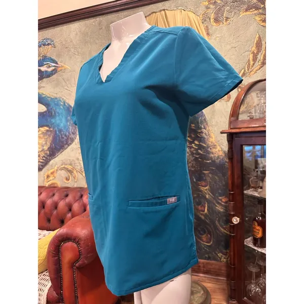 FIGS Technical Collection Teal Scrub Top - Size XS - Image 4