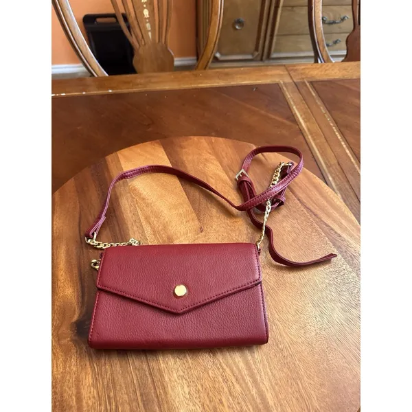 Stella & Max Red Leather Crossbody, Clutch, Wallet Purse Removable Strap - Image 5