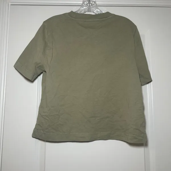 J.Crew Womens Olive Green Cotton Short Sleeve Boxy Crewneck T-Shirt S casual - Image 6