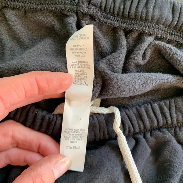 OFFLINE by Aerie Black High Waisted Jogger‎ Sweatpants XS Relaxed Fleece Lined - Image 4