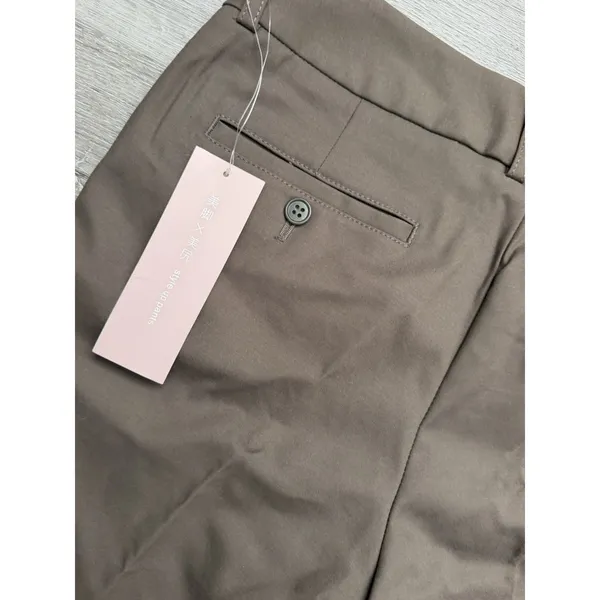 Vintage Y2K Uniqlo Style Up Flare Pants Women's 28 Dark Brown NWT Japan - Image 7