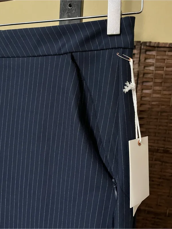 NEW Good American Stripe Ponte Knit Wide-Leg Trousers – Size 32 Plus Size - Image 7