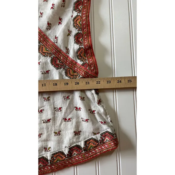 Free People Matty Printed Crop Tank Top Ivory Red Orange Geometric XL - Image 6