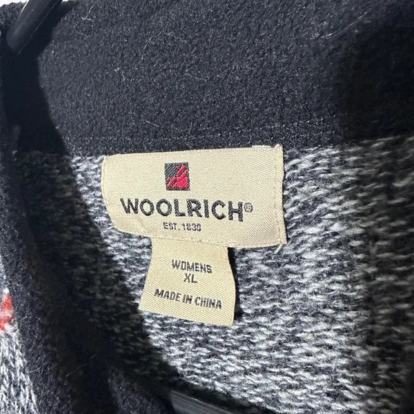 Woolrich Womens XL Grey Heather 1/4 Zip Sweater LambsWool Blend Nordic‎ Warm - Image 2