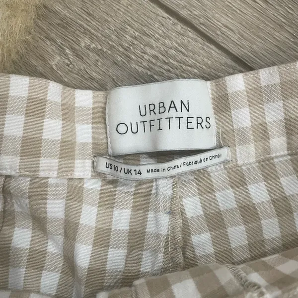 Urban outfitters tan white gingham pants - Image 2