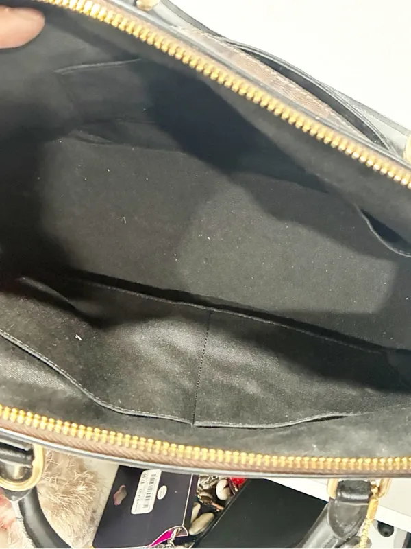 Coach Katy Satchel In Signature Canvas Brown Black Shoulder Bag - Image 5