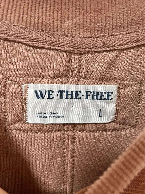 We The Free Preston Velour Pullover Sweatshirt Large Latte - Image 3