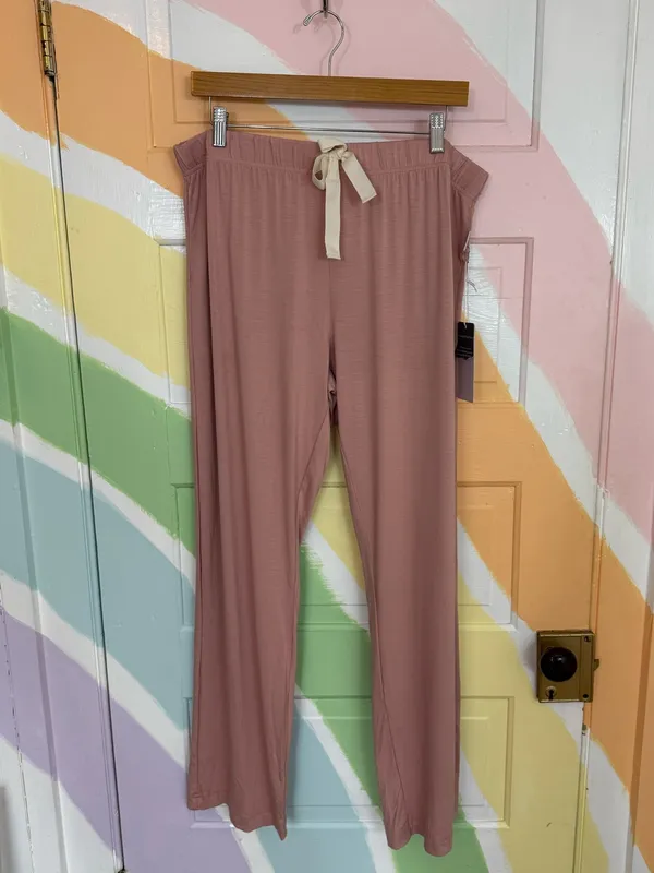 NWT Boody Goodnight Sleep Lounge Pants Dusty Pink Lightweight Bamboo Sz XL 💛🍄 - Image 5