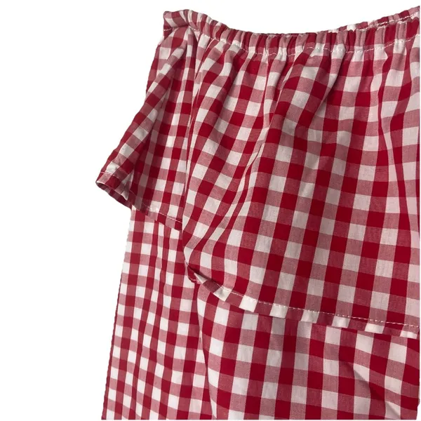 Lauren James Red White Gingham One Shoulder Top Tomato Girl Summer Blouse M‎ - Image 5