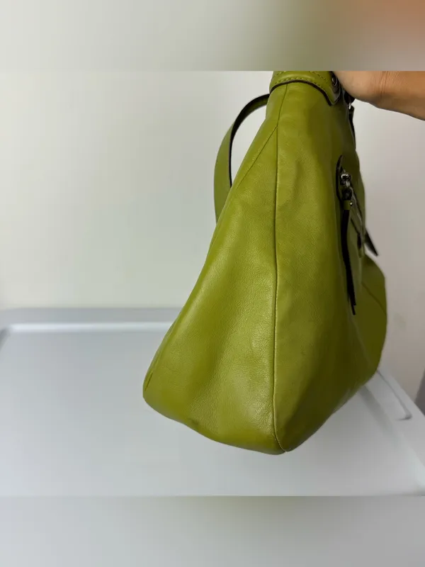 Coach Daisy Emma Green Leather Shoulder Bag Tote - Image 13