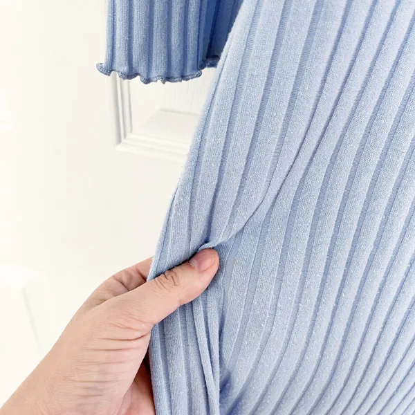 Lisa Says Gah Roya Blue Ribbed Midi Square Neck Romatic Fairycore Whimsical - Image 12