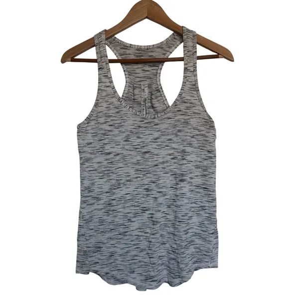 Lululemon Gray Space‎ Dye Racerback Tank Top Open Back Split Detail Womens Small - Image 4