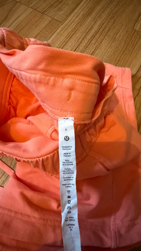 Lululemon Inner Glow Shorts 3” size 6 Sunny Coral - Image 3