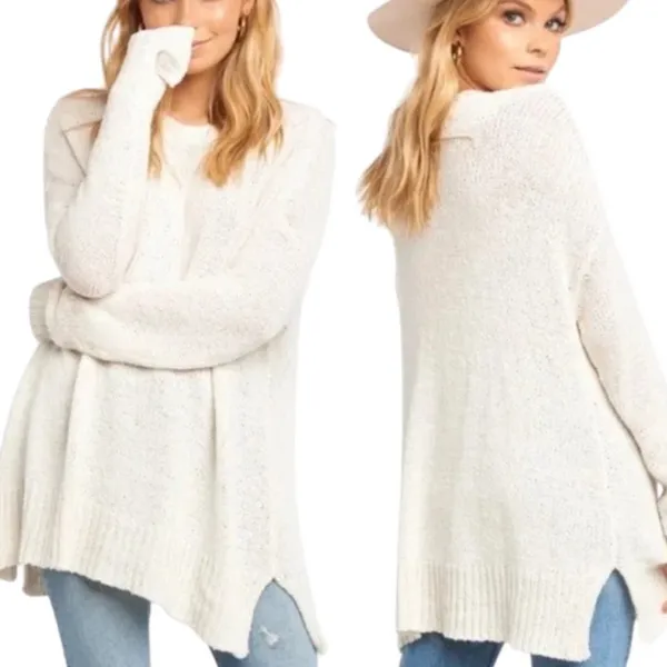 Show Me Your Mumu Anya Knit Long Sleeve Pullover Sweater Cream White Women's S - Image 2