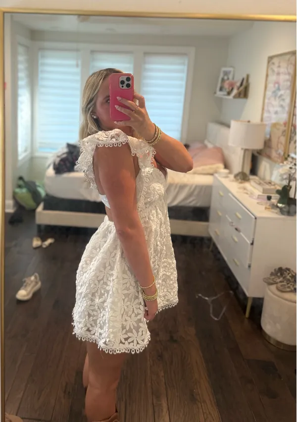 Lost + Wander white floral mini dress - Image 2