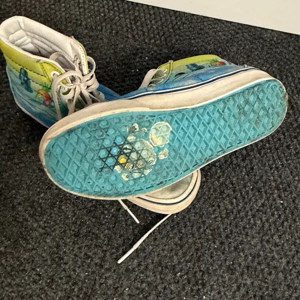 Vans Sk8-Hi SpongeBob SquarePants Blue Yellow Tie Dye Shoes Mens 5 Womens 6.5 - Image 5