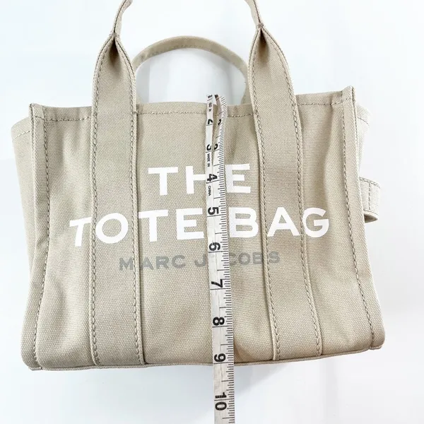Marc Jacobs The Small Tote Canvas Bag Crossbody Purse Beige Tan - Image 9