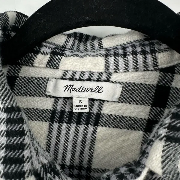 Madewell‎ Flannel Oversized Ex-Boyfriend Shirt Romana Plaid Small Button Down - Image 8
