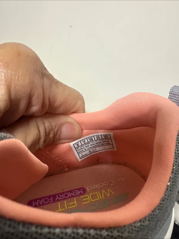 Skechers Gray with Coral Lined Slip-On Lace Sneakers - Image 6
