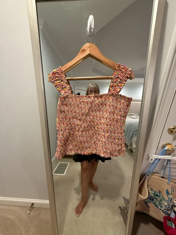 Anthropologie Maeve Smocked Ruffle-Strap Tank Top - Image 4