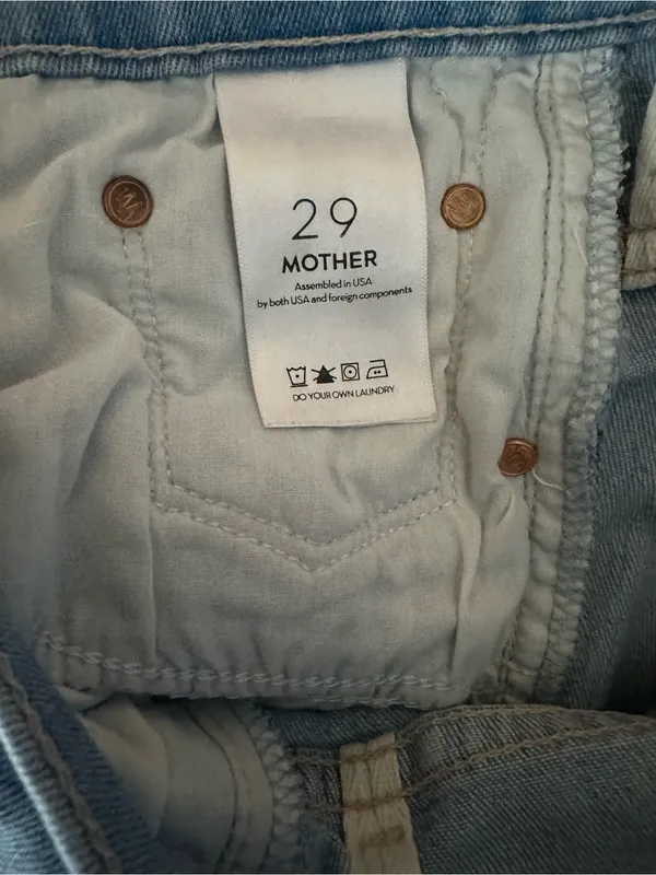 MOTHER Light Blue Insider Crop Step Fray Jeans - Image 3