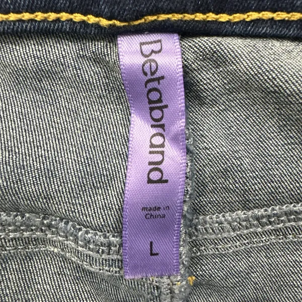 Betabrand Mid Rise Bootcut Jeans Pull On Stretch Retro Festival Women Large x 33 - Image 4