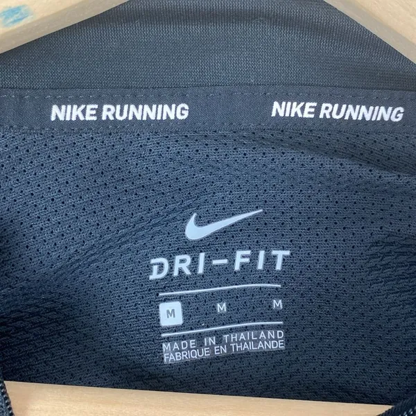 Nike Black Flash Long Sleeve Quarter Zip Dri Fit Running Shirt Top M - Image 8