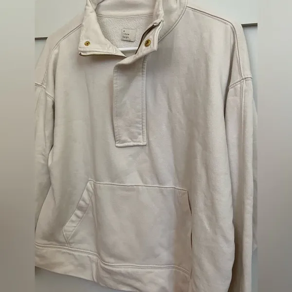 A New Day - white and gold quarter zip with pocket - Image 2