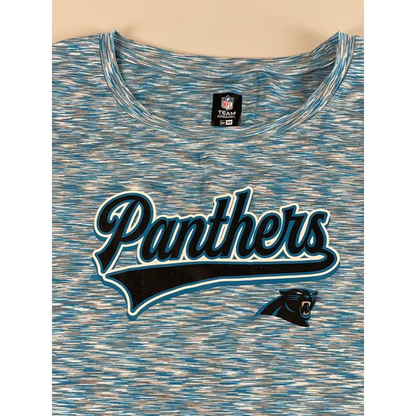 New Era NFL Team Apparel Womens Blue Heather Carolina Panthers Tee Shirt Size M - Image 2