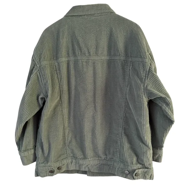 BDG Light Green Corduroy Trucker Oversized Shacket Womens Medium Large - Image 2