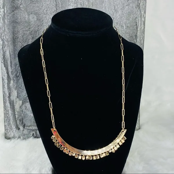 Anna & Ava Multicolor Crystal Fashion Curved Bar‎ Necklace Gold NWT - Image 8