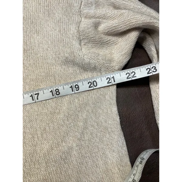 Cottage Essentials Embroidered Floral‎ Sweater Beige Ramie Cotton M Vintage - Image 8