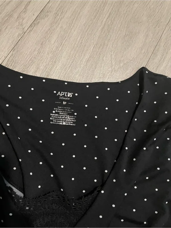 Apt. 9 Black Polka Dot Cap Sleeve Blouse - Image 2