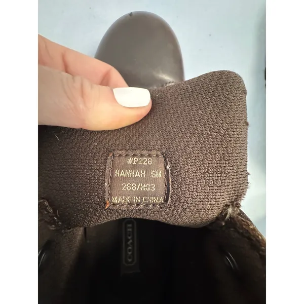Coach Womens Hannah Brown Leather Signature‎ Monogram Canvas Hiking Ankle Boots - Image 10