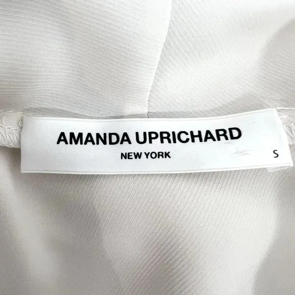Amanda Uprichard Keely Twist Front Long Sleeve Crepe Blouse Ivory White Size S - Image 8