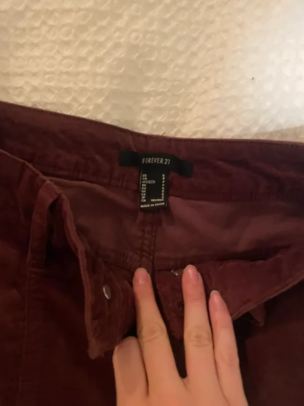 Forever 21 velvet maroon flare pants - Image 5