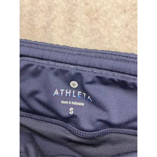 Athleta Women's Striped Running Shorts Size S‎ Navy Purple Teal Athletic - Image 3