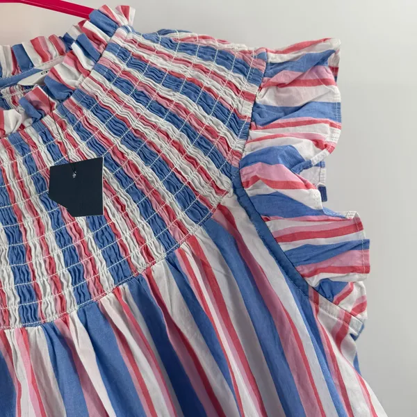 Crown & Ivy Dress Women’s Size Small Flutter Sleeve Smocked Stripe Patriotic NWT - Image 9