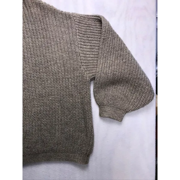 Zenana Womens 3X Oversized Cardigan Sweater‎ Tan Ribbed Knit Lantern Sleeve - Image 16