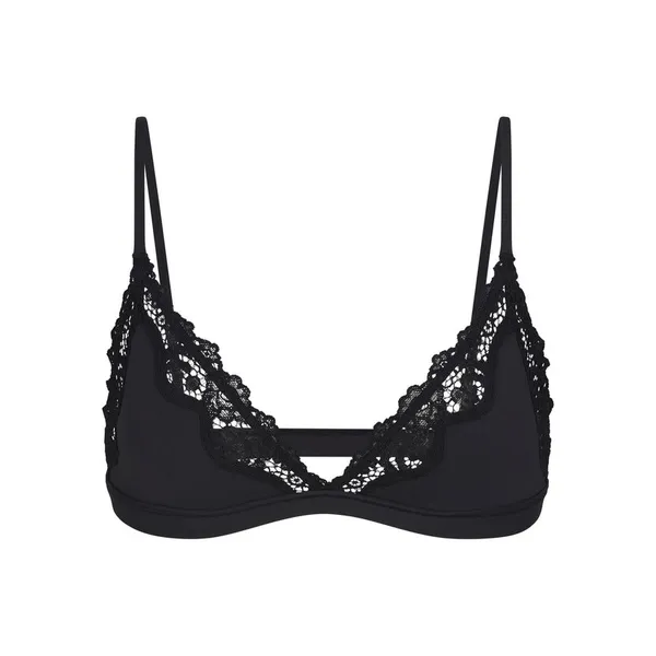 SKIMS Fits everybody Lace Triangle Bralette- NWT Onyx Size‎ L - Image 3
