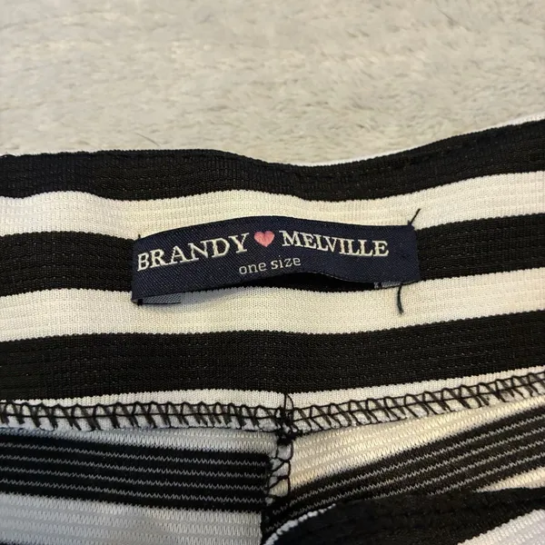 Brandy Melville Skort Womens One Size Waist Black White Striped Casual - Image 4