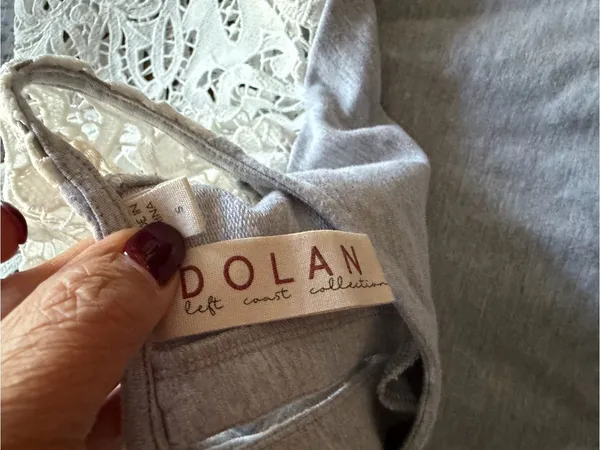 Anthropologie Dolan Left Coast Gray Lace Sleeve Sweatshirt Size S Style 173801 - Image 9