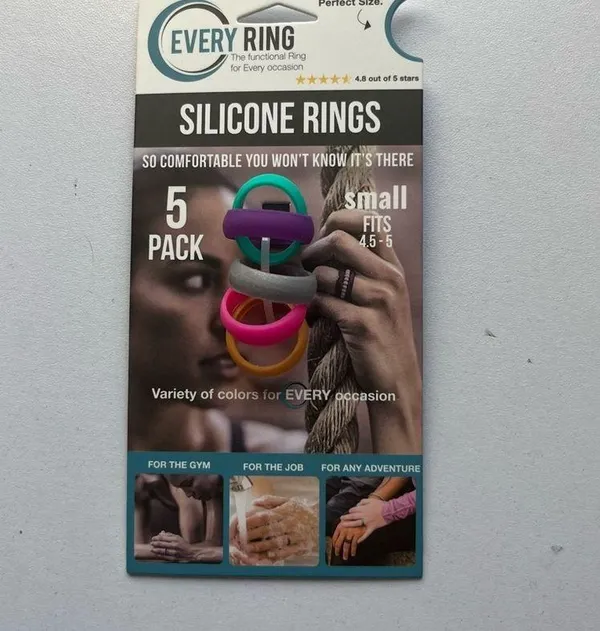 NEWEveryRing Women Silicone Wedding Band or Engagement Ring | Pack of 5 Active - Image 5