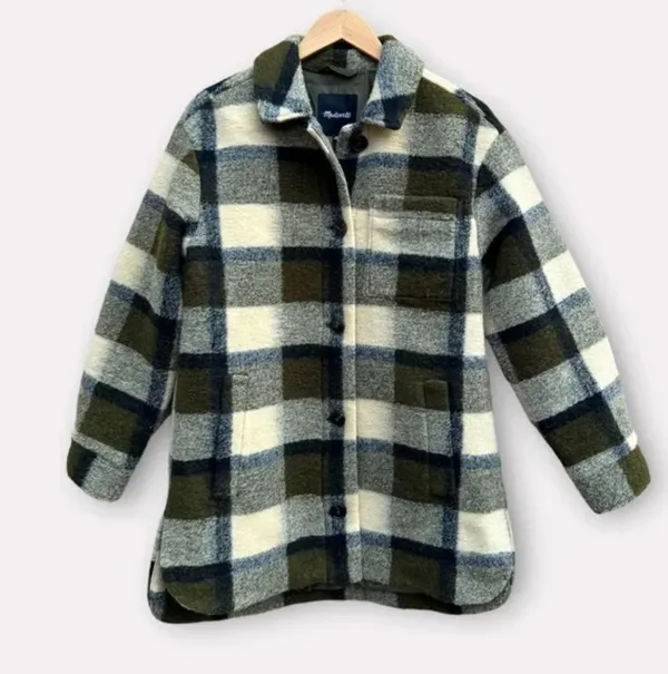 Madewell Belrose Plaid Wool Blend Shirt Jacket - Image 2