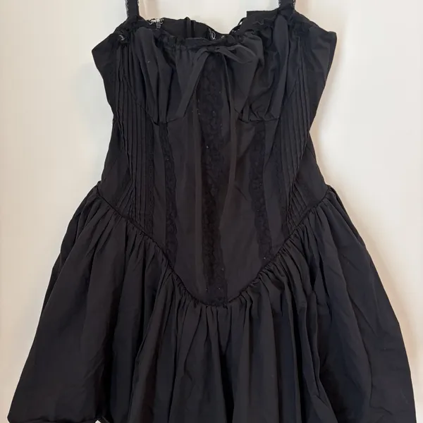 Windsor Large Black Corset Dress Whimsigoth Skater Mini Dark Romance Costume - Image 3