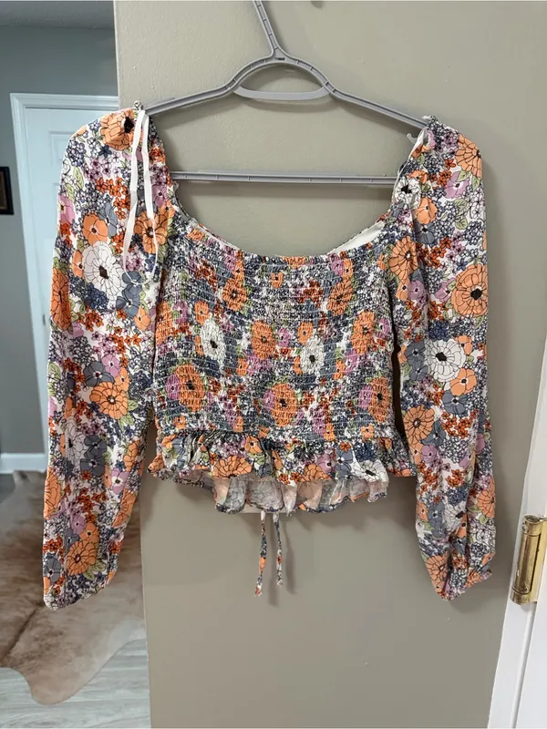 Japna Floral Bohemian Peplum Top – New Without Tags (Size S) - Image 7