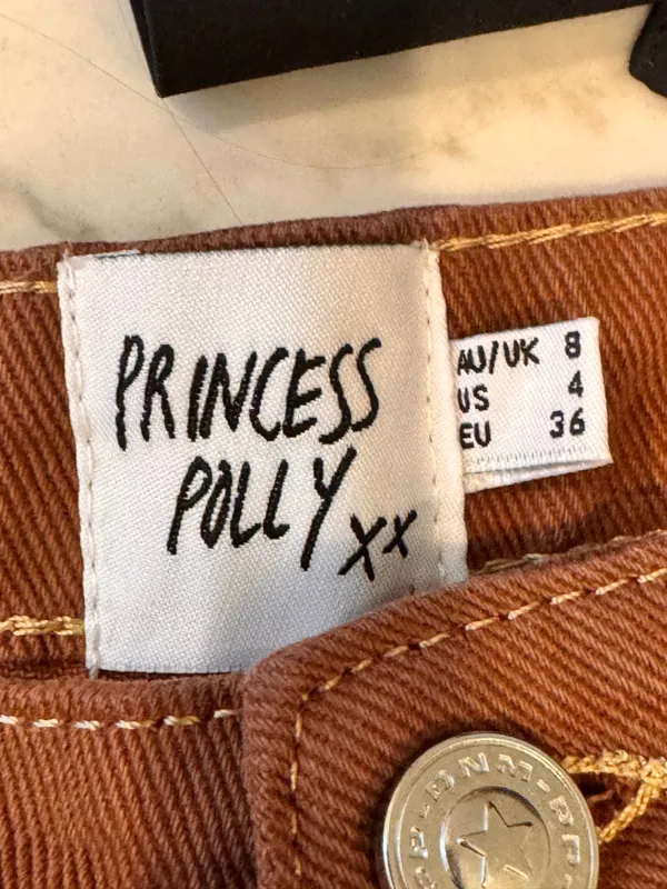 NWT Princess Polly Darby Short Brown Denim High Waisted 4 - Image 7
