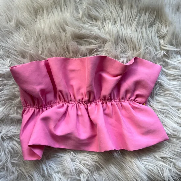 Zara Pink Ruffle Strapless Tube Top NWT - Image 7